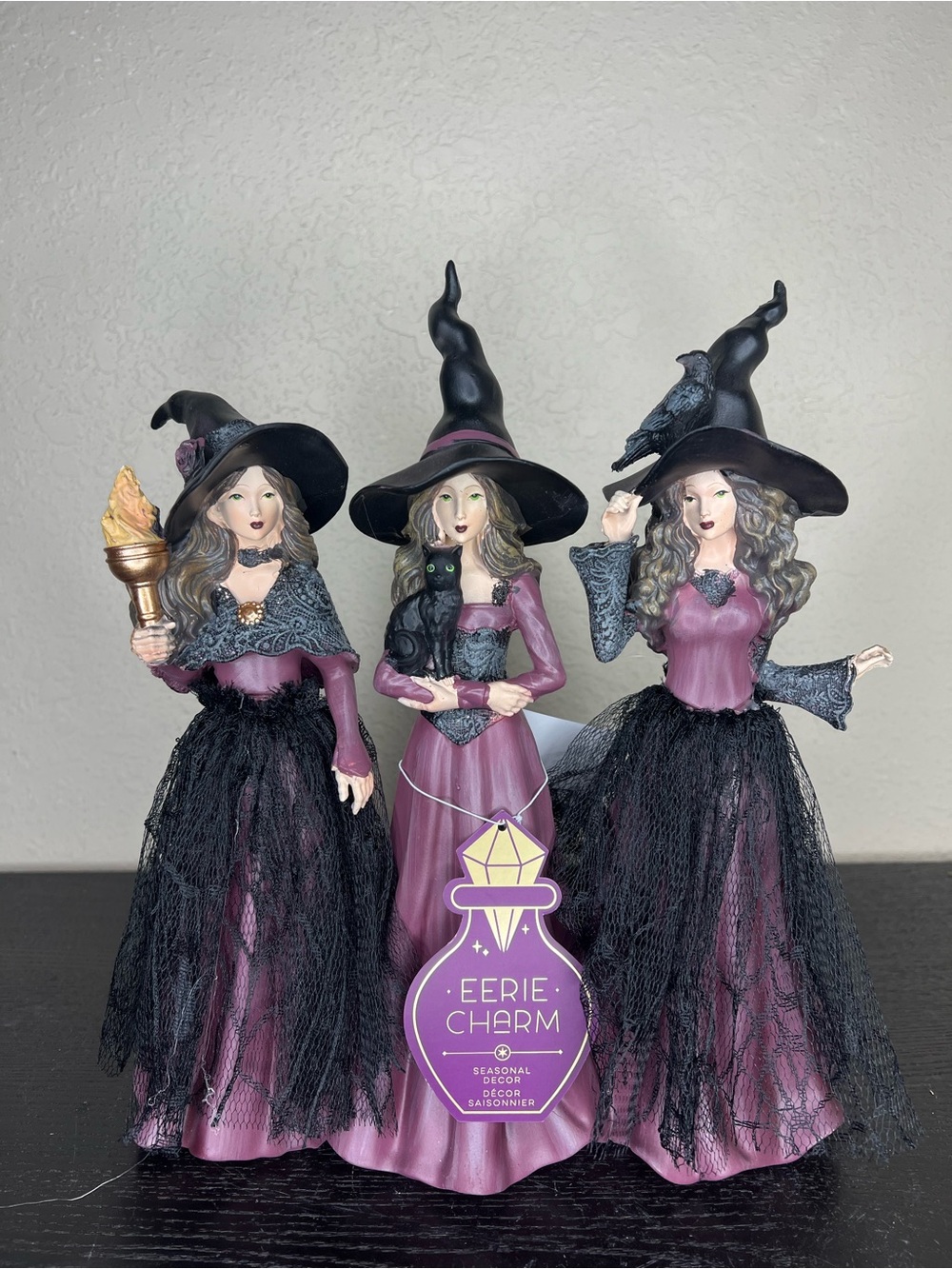 NEW Eerie Charm Halloween Witch Sisters Figurine